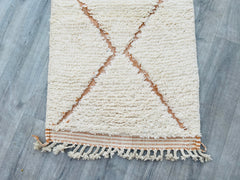 076x286 cm = 2.5 x 9.4 Zigzag Handmade Moroccan Beni Ourain Runner Rug