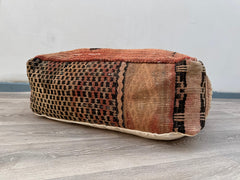 Moroccan pouf, kilim pouf, 60 cm x 60 cm x 20 cm pouf