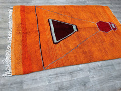 155 x 250 cm = 5.1 x 8.2 ft Amazing Beni Ourain Rug - Pink Rug - pink wool Beniourain Carpet- Unique Geometric Rug - woven rug- colorful rug - Moroccan Carpet