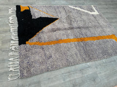 161 x 232 cm = 5.3 x 7.6 ft Colorful Abstract Tapis Mrirt, laine de luxe, tapis berbère, beni ourain, teppich, tapis doux fait main, tapis marocain, beni mrirt, laine naturelle