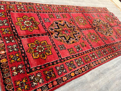181x373 cm = 5.9 x 12.2 Vintage Moroccan Rug – Handmade Boujad Berber Wool Carpet – Tribal Distressed Design