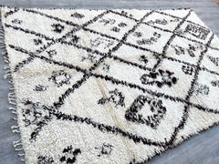 192x310 cm = 6.3 x 10.2 Handmade Moroccan Beni Ourain Wool Rug – Authentic Berber Carpet – Soft Lamb Wool – Custom Sizes – Fair Trade & Ethically Sourced