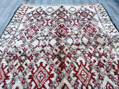 193x267 cm = 6.3 x 8.8 Vintage Moroccan Berber Rug – Handmade Boujad Wool Carpet 6x10 ft – Tribal Bohemian Decor