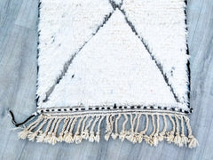 084x275 cm = 2.8 x 9.0 Diamonds Handmade Moroccan Berber Runner Rug – Vintage Wool Hallway Carpet