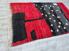 175 x 264 cm = 5.7 x 8.7 ft MOROCCAN WOOL CARPET-Red Moroccan Rug-Kitchen Runner Rug-Large Custom Rug-Gorgeous Beni Ourain Rug -Custom Moroccan Rug-Tribal berber Rug
