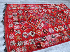 198x320 cm = 6.5 x 10.5 Antique Moroccan Rug – Handmade Berber Tribal Wool Carpet