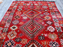 198x320 cm = 6.5 x 10.5 Antique Moroccan Rug – Handmade Berber Tribal Wool Carpet