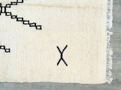 153 x 238 cm = 5.0 x 7.8 ft CHARMING BENIOURAIN RUG, Made To Order Rug, Handmade Moroccan Rug, Black And Beige Rug, Handwoven Striped Rug, Wool Carpet, Area Rug