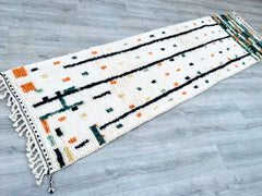 085x297 cm = 2.8 x 9.7 Handwoven Moroccan Runner Rug – Vintage Azilal Berber Carpet – Boho Tribal Wool Hallway Rug