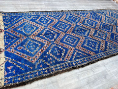 173x408 cm = 5.7 x 13.4 Large Vintage Moroccan Rug – Authentic Handmade Berber Carpet in Classic Tribal Design