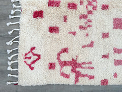 154 x 253 cm = 5.1 x 8.3 ft beniourain azilal rug red - Wool Moroccan Rug - Moroccan Berber Rug - Home Decor Carpet - Red Area Rug - Kitchen Decor Boho