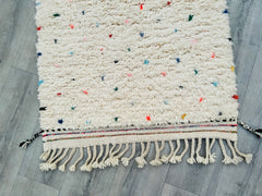 084x312 cm = 2.8 x 10.2 Colorful Dots Handmade Beni Ourain Moroccan Runner Rug – Vintage Wool Hallway Carpet