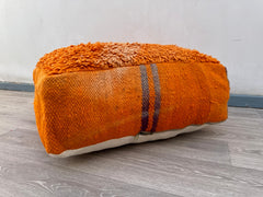 Moroccan pouf, wool pouf, Kilim pouf, berber pouf, footstool, pet bed, 60x60x20 cm pouf