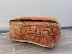 Handmade Moroccan Floor Cushion Cover - Vintage Kilim Pillow, Boho Pouf for Indoor & Outdoor, Bohemian Home Decor, Moroccan Pouf Ottoman