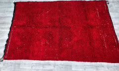 192x354 cm = 6.3 x 11.6 Vintage Red Moroccan Berber Rug – Handmade Wool Carpet