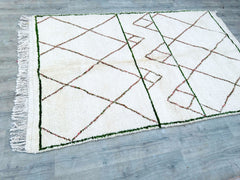 157 x 251 cm = 5.2 x 8.2 ft Geometric Moroccan Rug, Custom Fabulous Boujad Rug, Geometric Carpet, Handmade Moroccan Rug, Bohemian rug