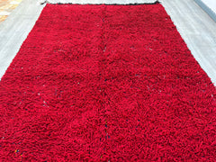 192x354 cm = 6.3 x 11.6 Vintage Red Moroccan Berber Rug – Handmade Wool Carpet