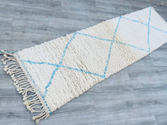 071x243 cm = 2.3 x 8.0 Diamonds Long Bohemian Beni Ourain Hallway Carpet