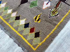 172x306 cm = 5.6 x 10.0 Authentic Boujad Moroccan Rug – Vintage Wool Carpet – Berber Tribal Floor Rug