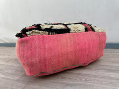 Moroccan Floor Pouf & Kilim Pillow Cover - Vintage Boho Cushion for Indoor & Outdoor, Handmade Bohemian Home Decor, Floor Cushion Cover