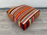 Handmade Vintage Moroccan Floor Cushion - Kilim Pillow Cover, Boho Pouf for Outdoor Patio, Bohemian Living Room Decor, Moroccan Pouf
