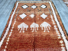 156x380 cm = 5.1 x 12.5 Vintage Moroccan Berber Rug – Authentic Handmade Boujaad Design