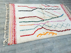 151 x 246 cm = 5.0 x 8.1 ft Beni ourain rug, Authentic Moroccan Rug, Custom Beni Ourain rug, Beni Large Moroccan Rug, White Black Rug, Custom rug, Housewarming Gift