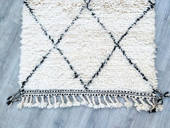 095x305 cm = 3.1 x 10.0 Handwoven Moroccan Berber Runner Rug – Vintage Wool Hallway Carpet