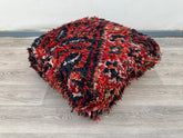 Boho Moroccan Floor Cushion & Kilim Pillow Cover - Vintage Pouf for Outdoor Patio, Handmade Bohemian Home Decor, Floor Pouf Ottoman