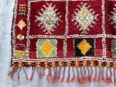 189x358 cm = 6.2 x 8.0 Vintage Moroccan Boujad Rug – Handmade Berber Wool Carpet