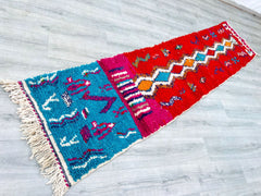 070x305 cm = 2.3 x 10.0 Authentic Berber Runner Rug – Vintage Moroccan Wool Carpet