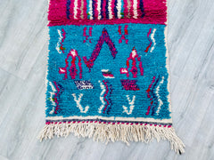 070x305 cm = 2.3 x 10.0 Authentic Berber Runner Rug – Vintage Moroccan Wool Carpet