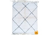 155 x 241 cm = 5 x 7.9 FT Diamonds Moroccan rug ivory - Solid creamy rug - Plain cream rug - Wool berber rug - Beni ourain rug - Custom rug - Handmade rug - Moroccan area rug