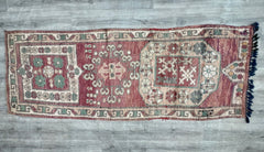Elevate your space with this antique-style Turkish Oushak runner (3x9 ft / 278x82 cm), hand-knotted from luxurious wool for a soft, durable finish. The Oriental-inspired design features faded floral and geometric motifs in a neutral-toned palette, ideal for boho, rustic, or eclectic interiors. Crafted using traditional Anatolian techniques, this vintage rug carries a sense of heritage, with subtle distressing for a lived-in charm. Perfect as a hallway runner, living room accent, or bedroom focal point. Free