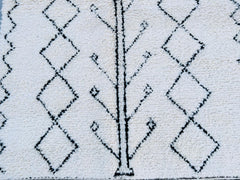 Minimalist Moroccan Rug - Handmade Beni Ourain Wool Carpet - Custom Berber Area Rug for Living Room