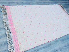 Pink Dotted Moroccan Berber Rug – Boho Chic & Vibrant
