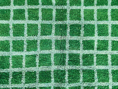 Green Grid Authentic Azilal Rug - Handmade Moroccan Berber Carpet - Custom Wool Area Rug - Bohemian Bedroom Decor