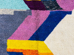 Colorful Moroccan Boujaad Rug - Handmade Wool Carpet - Custom Berber Rug - Bohemian Living Room Decor