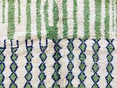 Authentic Moroccan Rug – Green Beni Ourain Wool Carpet – Custom Handwoven Berber Area Rug for Home Decor