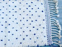 Blue and White Polka Dot Berber Rug – Modern Moroccan Style