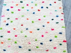 Colorful Polka Dots Handwoven Moroccan Berber Wool Rug