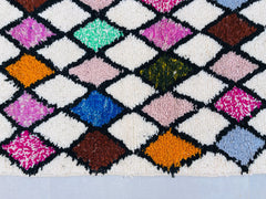 Diamonds Moroccan Azilal Rug - Handmade Multicolored Berber Carpet - Custom Bohemian Area Rug for Home Decor Multicolored
