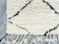 Diamonds Handmade Moroccan Beni Ourain Runner Rug – Custom Wool Hallway Carpet