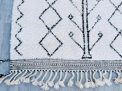 Minimalist Moroccan Rug - Handmade Beni Ourain Wool Carpet - Custom Berber Area Rug for Living Room