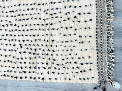 Black Polka Dots Moroccan Beni Ourain Rug with Black Dots – Minimalist & Customizable