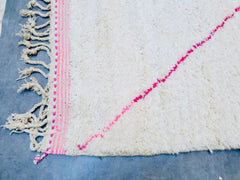 Pink Diamonds Custom Luxurious Handmade Moroccan Rug in Green & Blue – Boho Chic Living Room Decor