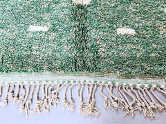 Moroccan Berber Rug - Green Wool Beni Ourain Carpet - Custom Large Area Rug for Living Room