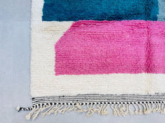Minimalist Moroccan Rug - Handmade Beni Ourain Wool Carpet - Custom Berber Area Rug - Boho Home Decor Multicolored