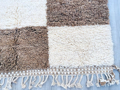 Custom Fabulous Boujaad Rug - Handmade Moroccan Berber Carpet - Abstract Checkered Bohemian Rug