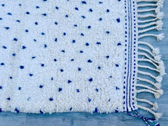 Blue and White Polka Dot Berber Rug – Modern Moroccan Style